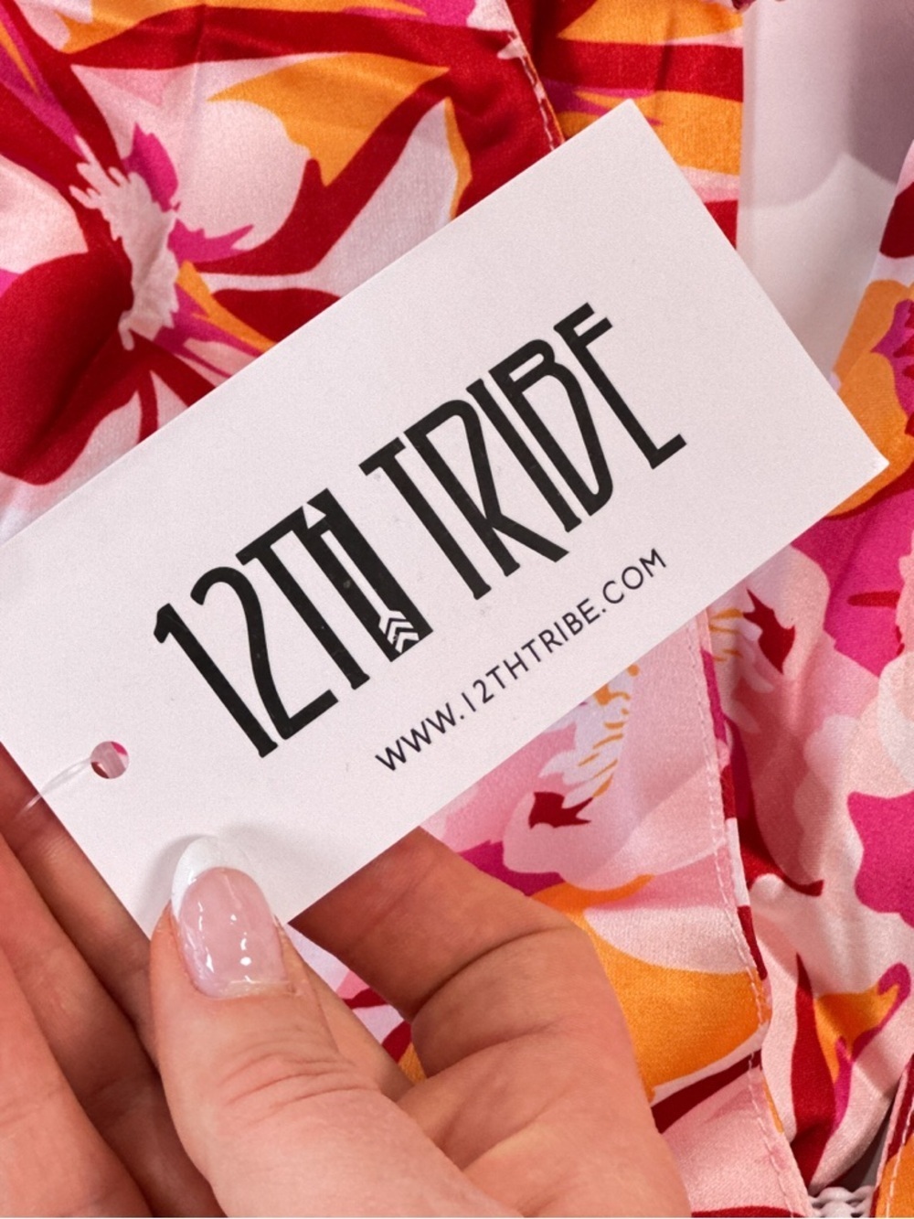 12th Tribe Floral Halter Set in Pink, Red & Orange - Picture 13 of 14